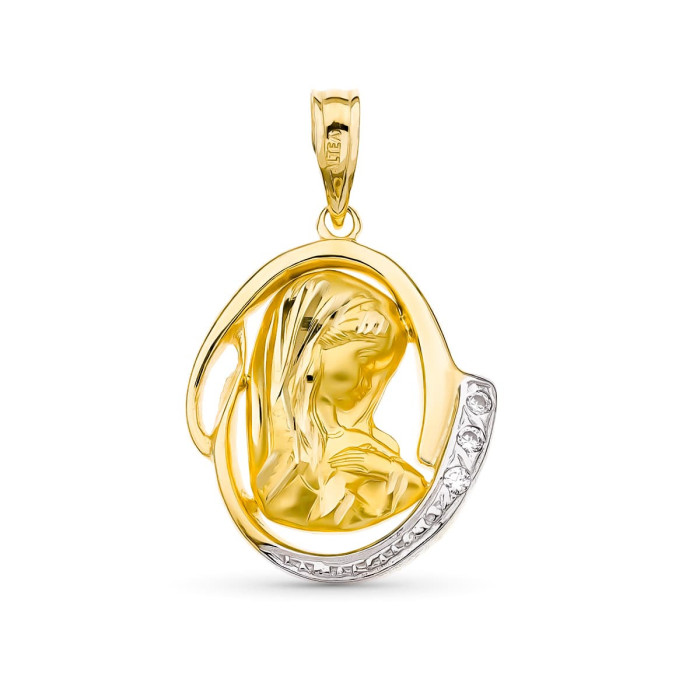 18k Medalla Oro Amarillo Virgen NiÑa 20x16 Mm | Joyería Gimeno | Tu joyería de confianza en Valencia