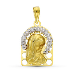 18k Medalla Oro Bicolor...