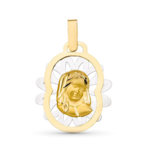 18k Medalla Oro Bicolor...