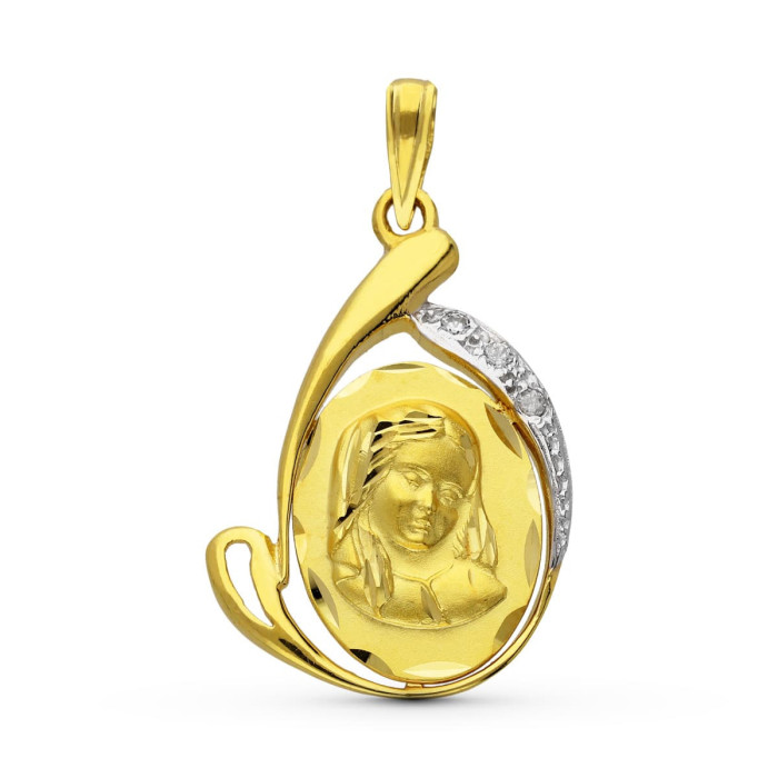 18k Medalla Oro Amarillo Virgen NiÑa 26x17 Mm | Joyería Gimeno | Tu joyería de confianza en Valencia