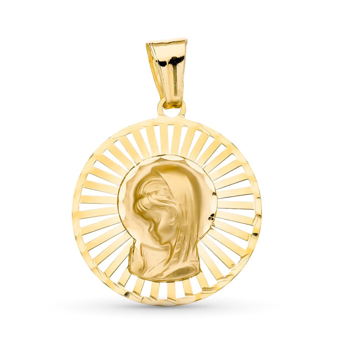 18k Medalla Oro Amarillo Virgen NiÑa 22x20 Mm | Joyería Gimeno | Tu joyería de confianza en Valencia