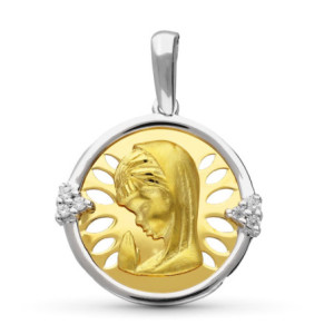 18k Medalla Oro Bicolor...