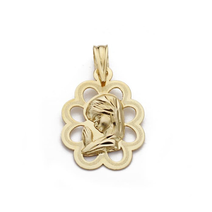 18k Medalla Virgen NiÑa Calada 18x13 Mm | Joyería Gimeno | Tu joyería de confianza en Valencia