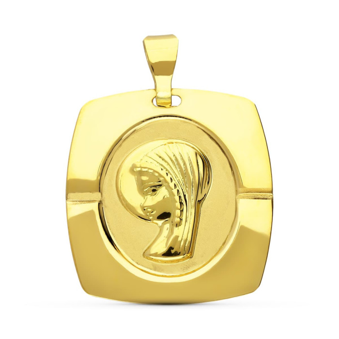 18k Medalla Oro Amarillo Virgen NiÑa Laser. 19x18 Mm | Joyería Gimeno | Tu joyería de confianza en Valencia