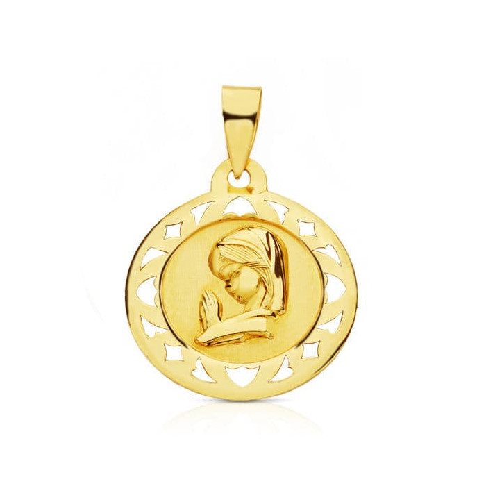 18k Medalla Virgen NiÑa Calada 18 Mm | Joyería Gimeno | Tu joyería de confianza en Valencia
