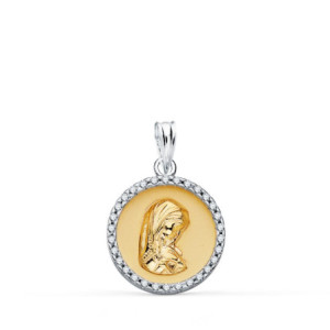 18k Colgante Redondo Oro...