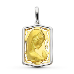 18k Medalla Oro Bicolor...