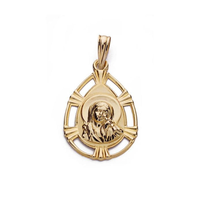 18k Medalla Virgen NiÑa Lagrima 22x15 Mm | Joyería Gimeno | Tu joyería de confianza en Valencia