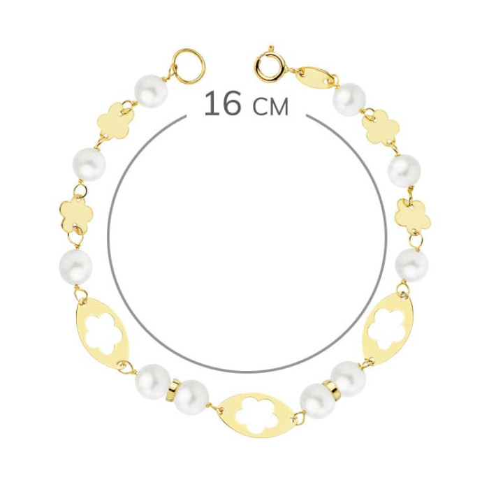 18k Pulsera Comunion Perla 5.5 Mm 16cm | Joyería Gimeno | Tu joyería de confianza en Valencia