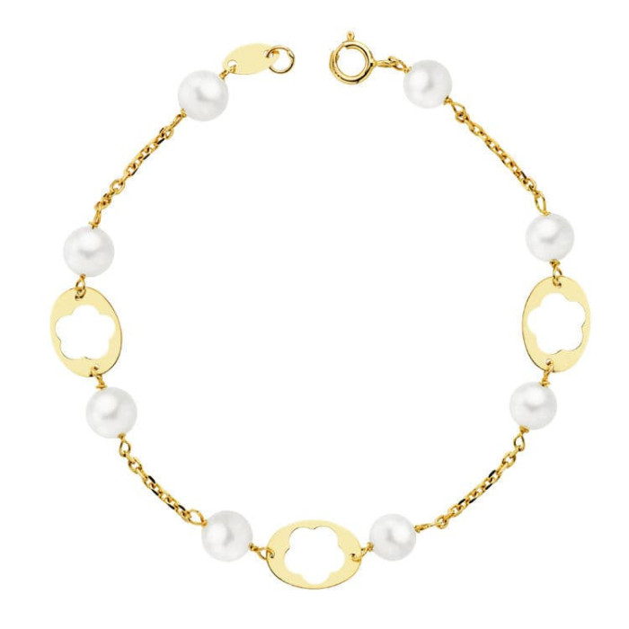 18k Pulsera Comunion Perla 5 Mm 17cm | Joyería Gimeno | Tu joyería de confianza en Valencia