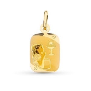 18k Medalla Oro Amarillo...