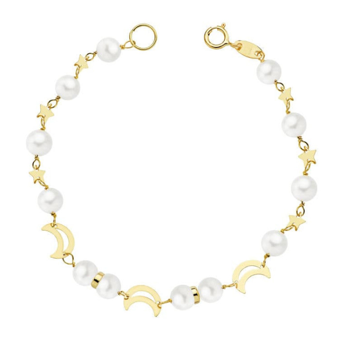 18k Pulsera Comunion Perla 5 Mm 17 Cm | Joyería Gimeno | Tu joyería de confianza en Valencia