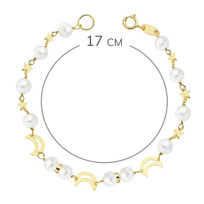 18k Pulsera Comunion Perla 5 Mm 17 Cm | Joyería Gimeno | Tu joyería de confianza en Valencia