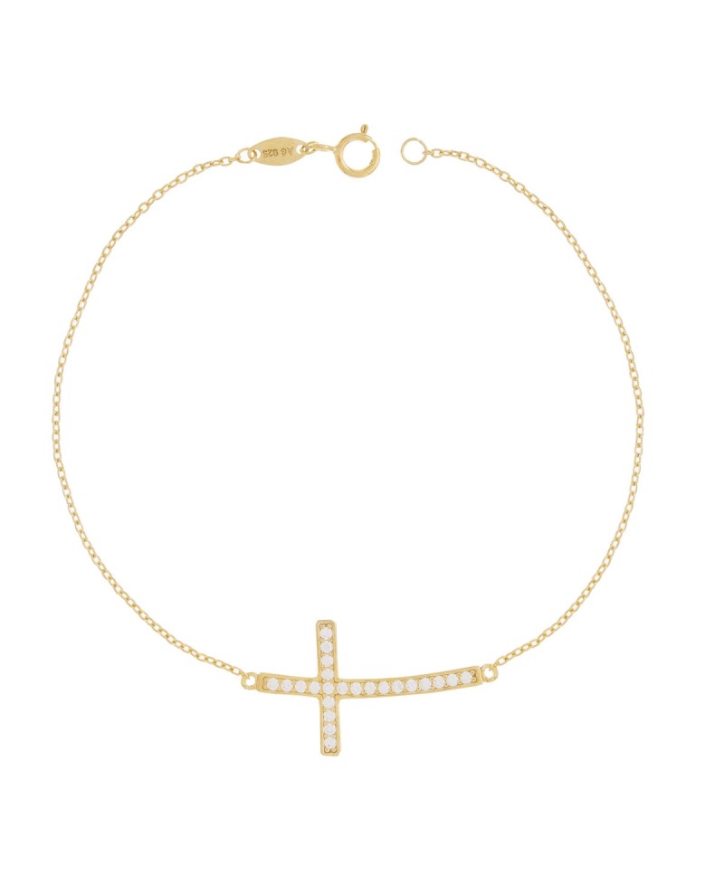 Pulsera plata- MUA MUA cruz acostada | Joyería Gimeno | Tu joyería de confianza en Valencia