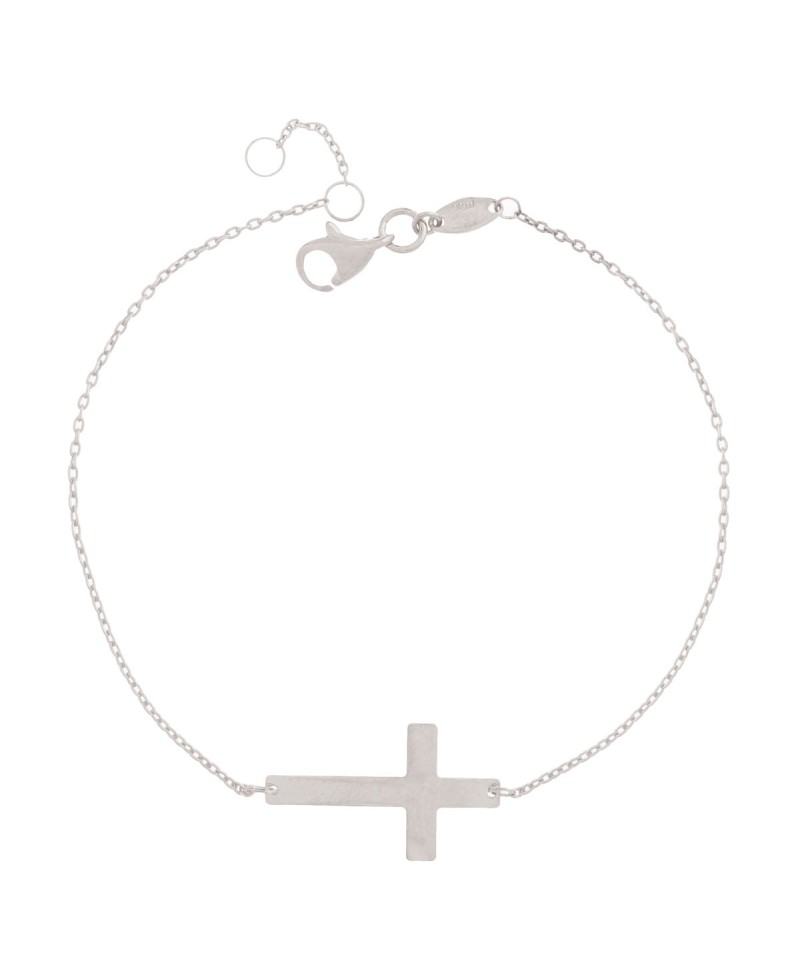Pulsera MUA MUA cruz acostada plata | Joyería Gimeno | Tu joyería de confianza en Valencia
