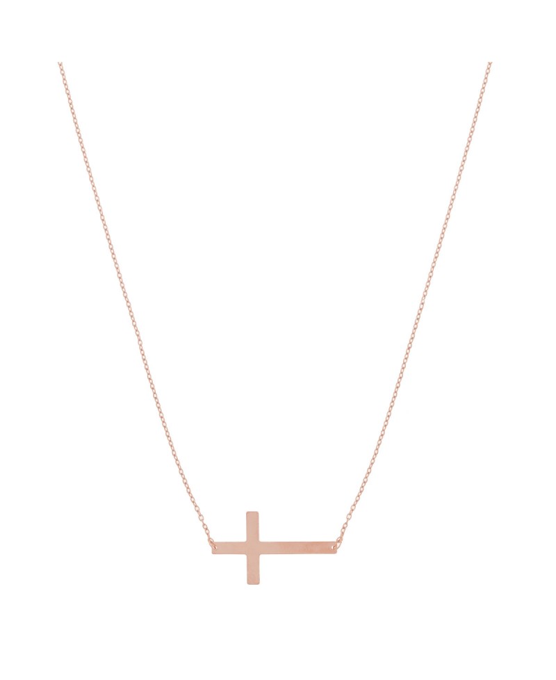 Gargantilla MUA MUA cruz acostada rose | Joyería Gimeno | Tu joyería de confianza en Valencia
