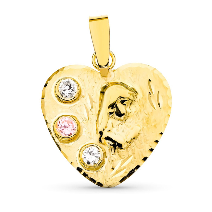 18k Colgante Oro Amarillo Virgen NiÑa 23x22 Mm | Joyería Gimeno | Tu joyería de confianza en Valencia