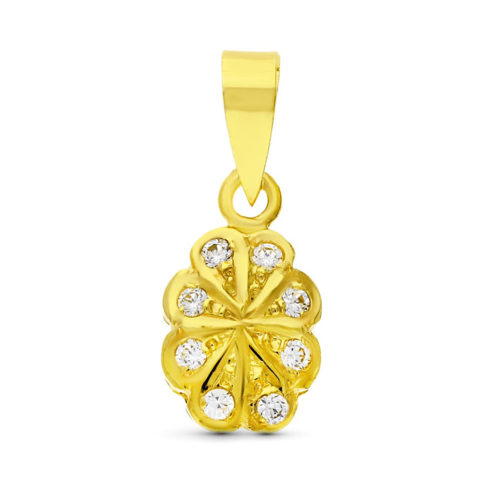 18k Colgante Circonitas Oro Amarillo 13x8 Mm | Joyería Gimeno | Tu joyería de confianza en Valencia