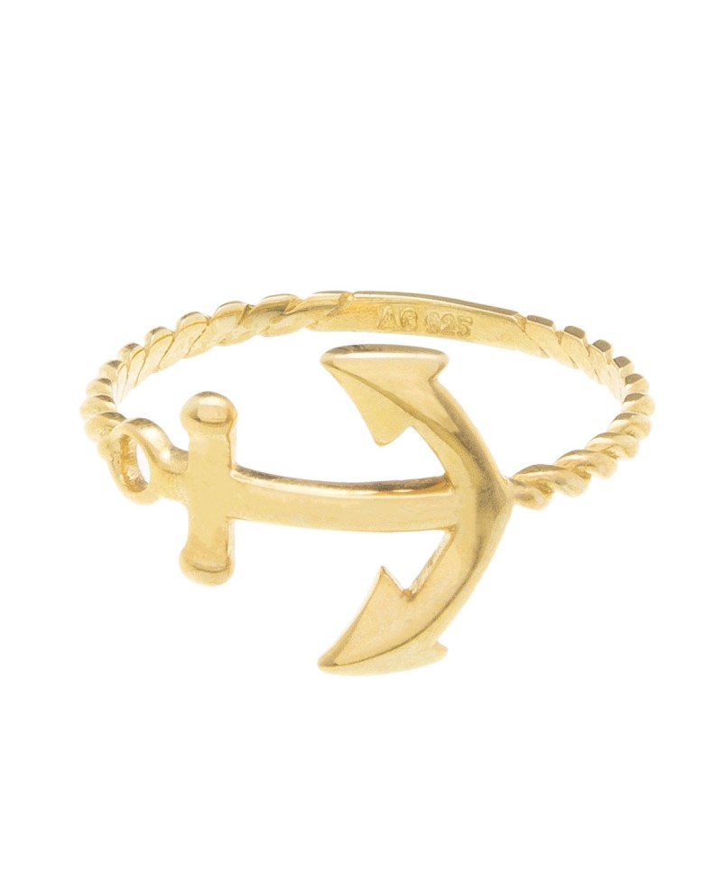 Anillo MUA MUA ancla dorado | Joyería Gimeno | Tu joyería de confianza en Valencia