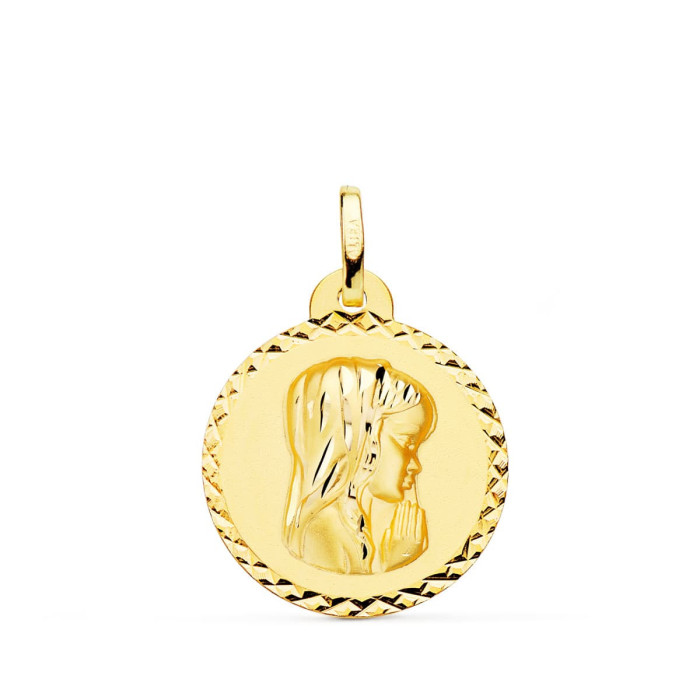18k Medalla Oro Amarillo Virgen NiÑa Talla Cruzada 20 Mm | Joyería Gimeno | Tu joyería de confianza en Valencia