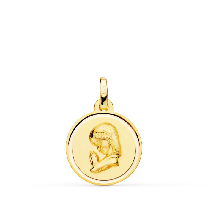 18k Medalla Oro Amarillo Virgen NiÑa Bisel 16 Mm | Joyería Gimeno | Tu joyería de confianza en Valencia