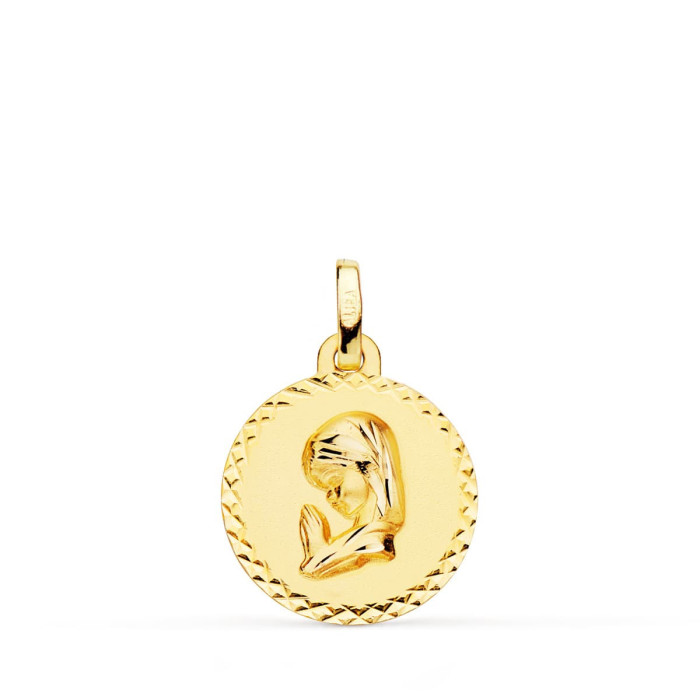 18k Medalla Oro Amarillo Virgen NiÑa Talla Cruzada 16 Mm | Joyería Gimeno | Tu joyería de confianza en Valencia