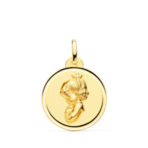 18k Medalla Oro Amarillo...