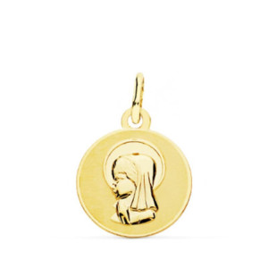18k Medalla Virgen NiÑa 14 Mm