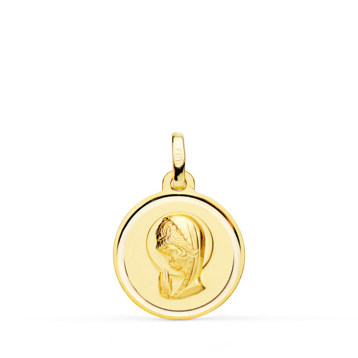 18k Medalla Oro Amarillo Virgen NiÑa Bisel 16 Mm | Joyería Gimeno | Tu joyería de confianza en Valencia