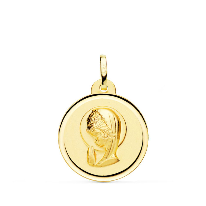 18k Medalla Oro Amarillo Virgen NiÑa Bisel 20 Mm | Joyería Gimeno | Tu joyería de confianza en Valencia