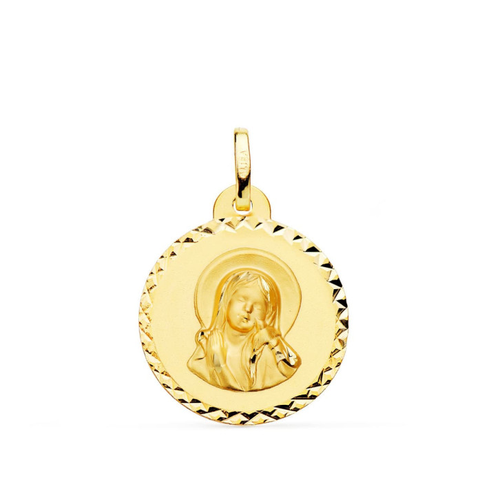 18k Medalla Virgen Maria Y Espiritu Santo Talla Cruzada 20 Mm | Joyería Gimeno | Tu joyería de confianza en Valencia