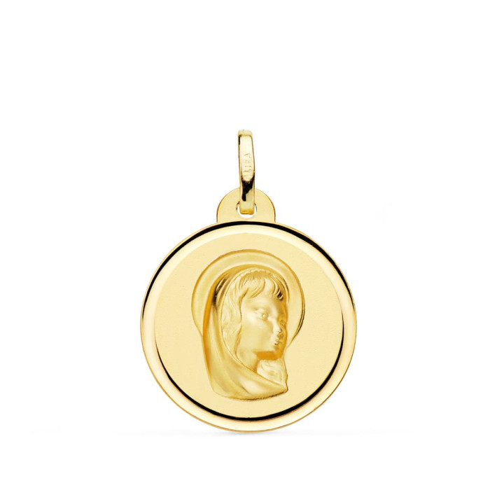 18k Medalla Oro Amarillo Virgen NiÑa Bisel 20 Mm | Joyería Gimeno | Tu joyería de confianza en Valencia
