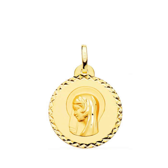 18k Medalla Virgen Maria ( Regina Caelorum ) Talla Cruzada 20 Mm | Joyería Gimeno | Tu joyería de confianza en Valencia
