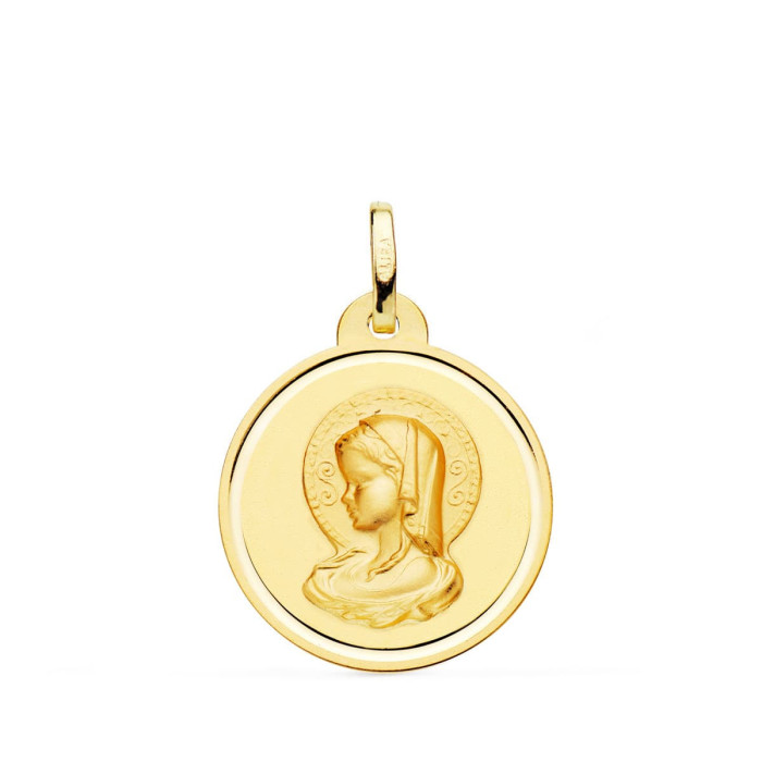 18k Medalla Virgen Maria ( Virgo Virginium ) Bisel 20 Mm | Joyería Gimeno | Tu joyería de confianza en Valencia