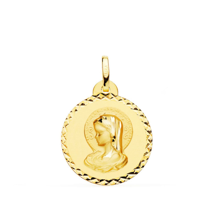 18k Medalla Virgen Maria ( Virgo Virginium ) Talla Cruzada 20 Mm | Joyería Gimeno | Tu joyería de confianza en Valencia