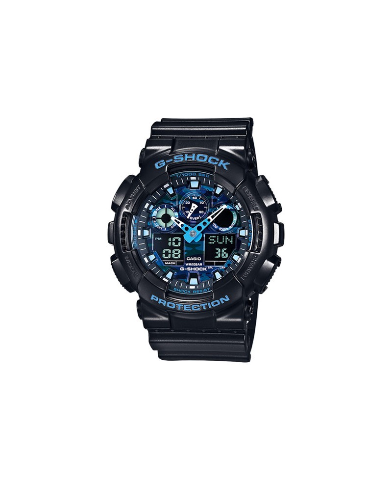 Casio G-SHOCK GA-100CB-1AER fondo azul | Joyería Gimeno | Tu joyería de confianza en Valencia