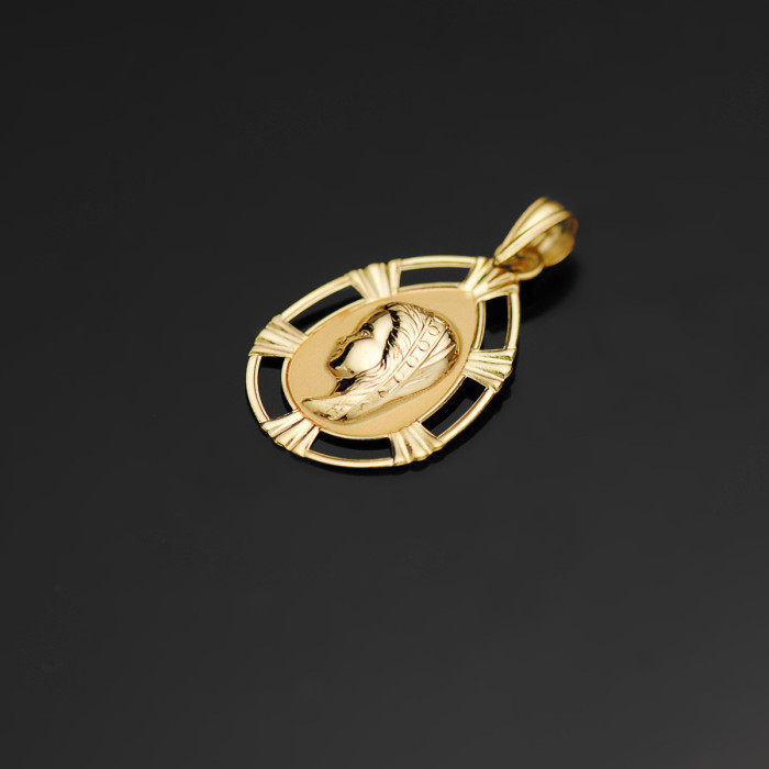 18k Medalla Virgen NiÑa Lagrima 23x15 Mm | Joyería Gimeno | Tu joyería de confianza en Valencia