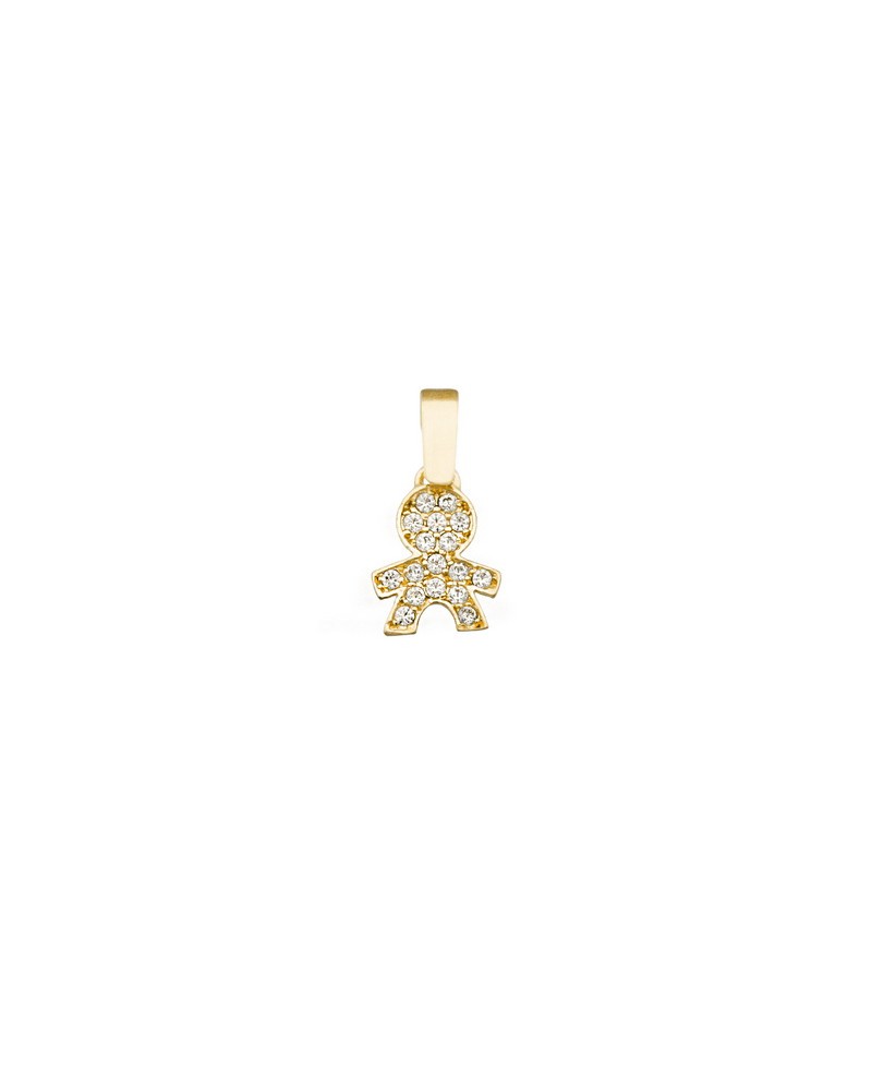 Colgante oro amarillo niño con circonitas | Joyería Gimeno | Tu joyería de confianza en Valencia