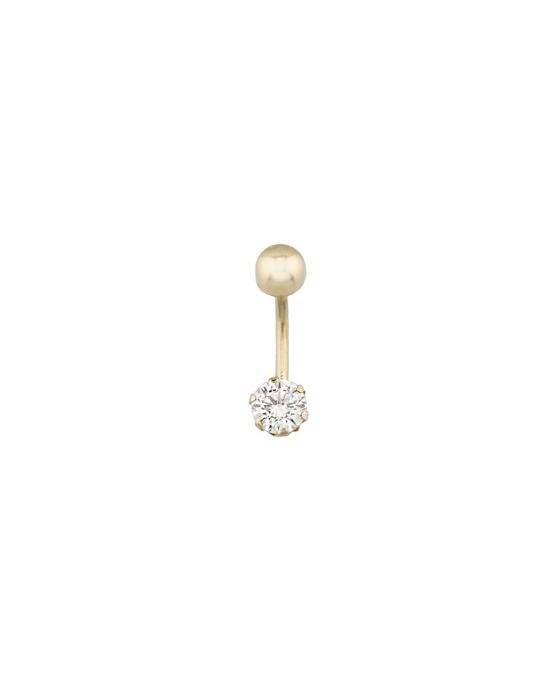 Piercing de ombligo en oro amarillo y circonita | Joyería Gimeno | Tu joyería de confianza en Valencia