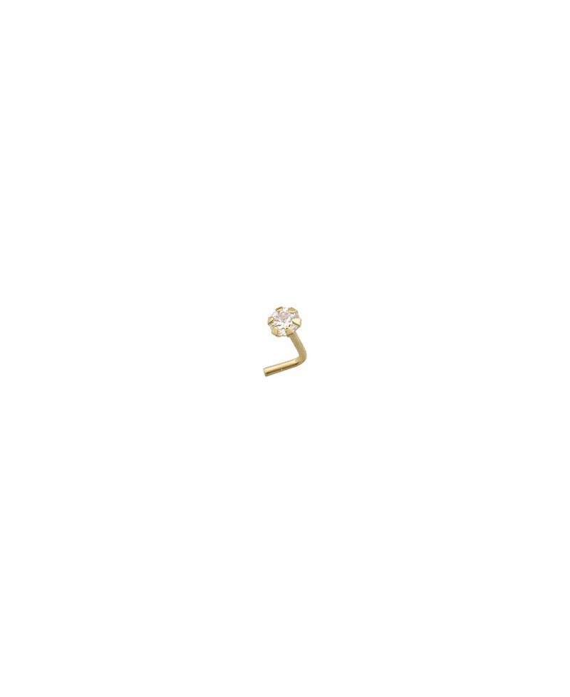 Piercing nariz oro amarillo circonita | Joyería Gimeno | Tu joyería de confianza en Valencia
