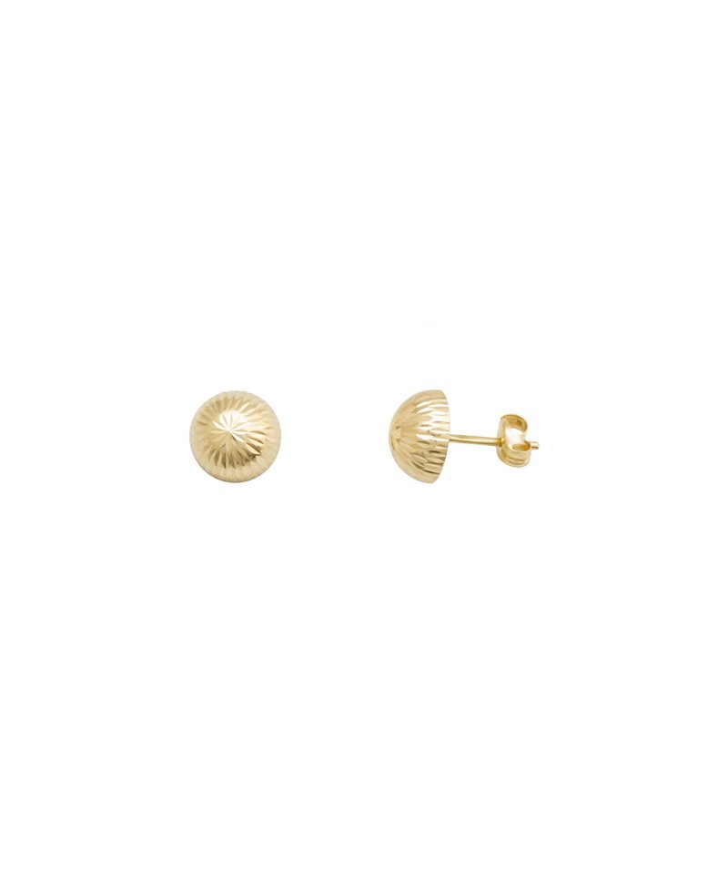 Pendiente media bola oro facetada 6mm | Joyería Gimeno | Tu joyería de confianza en Valencia