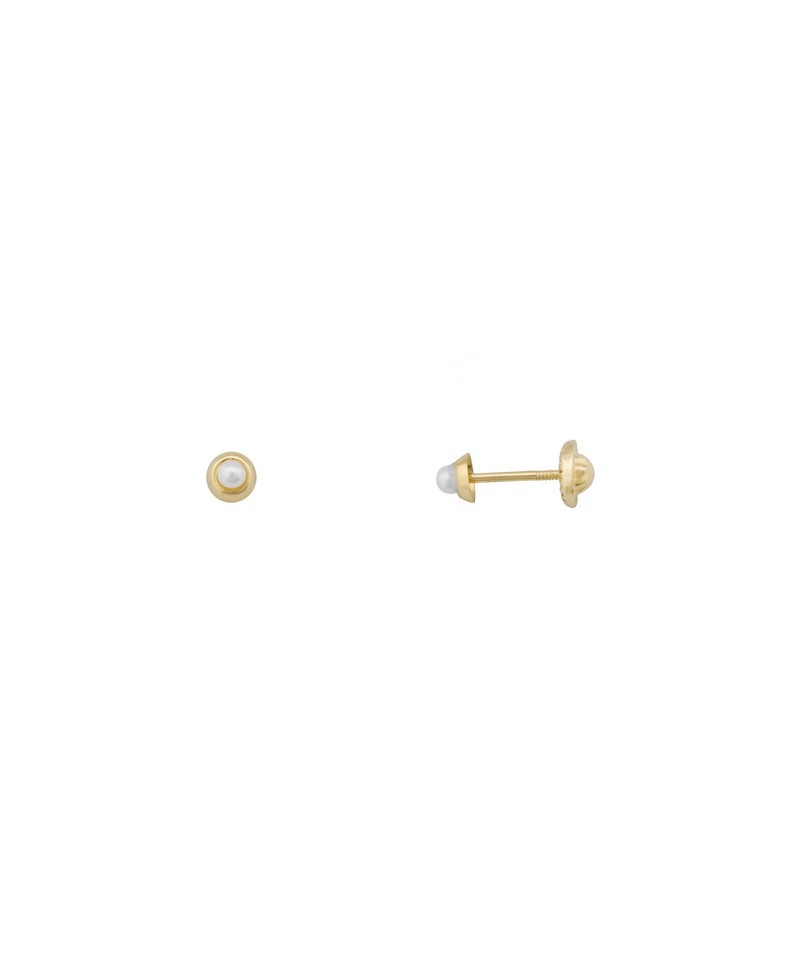 Pendiente dormilón perla oro bebé | Joyería Gimeno | Tu joyería de confianza en Valencia