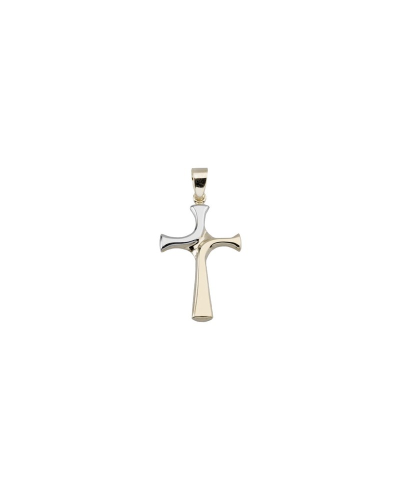 Cruz moderna pl/oro hombre | Joyería Gimeno | Tu joyería de confianza en Valencia