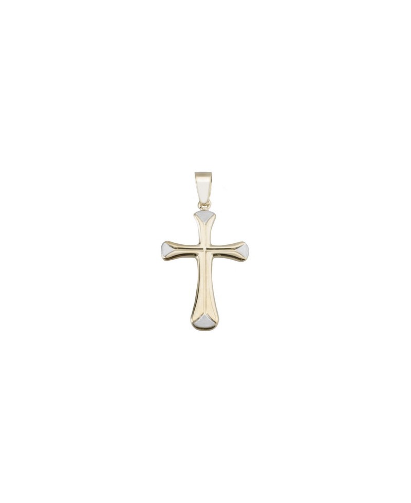 Cruz de hombre pl/oro con forma | Joyería Gimeno | Tu joyería de confianza en Valencia