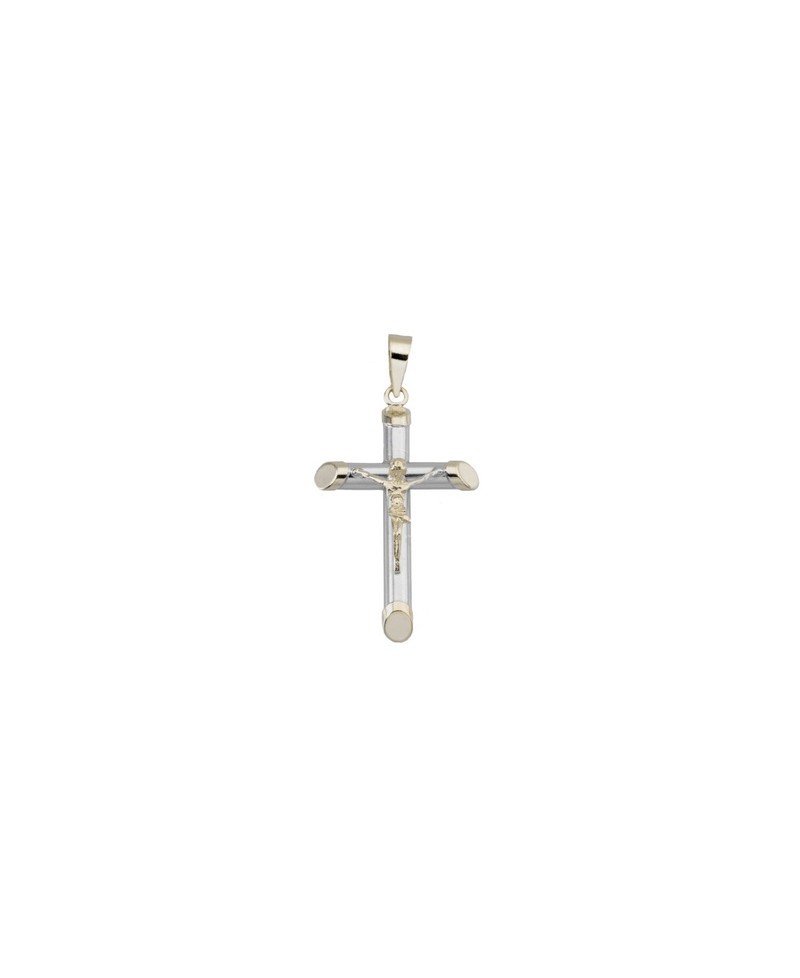 Cruz con cristo oro/plata hombre | Joyería Gimeno | Tu joyería de confianza en Valencia