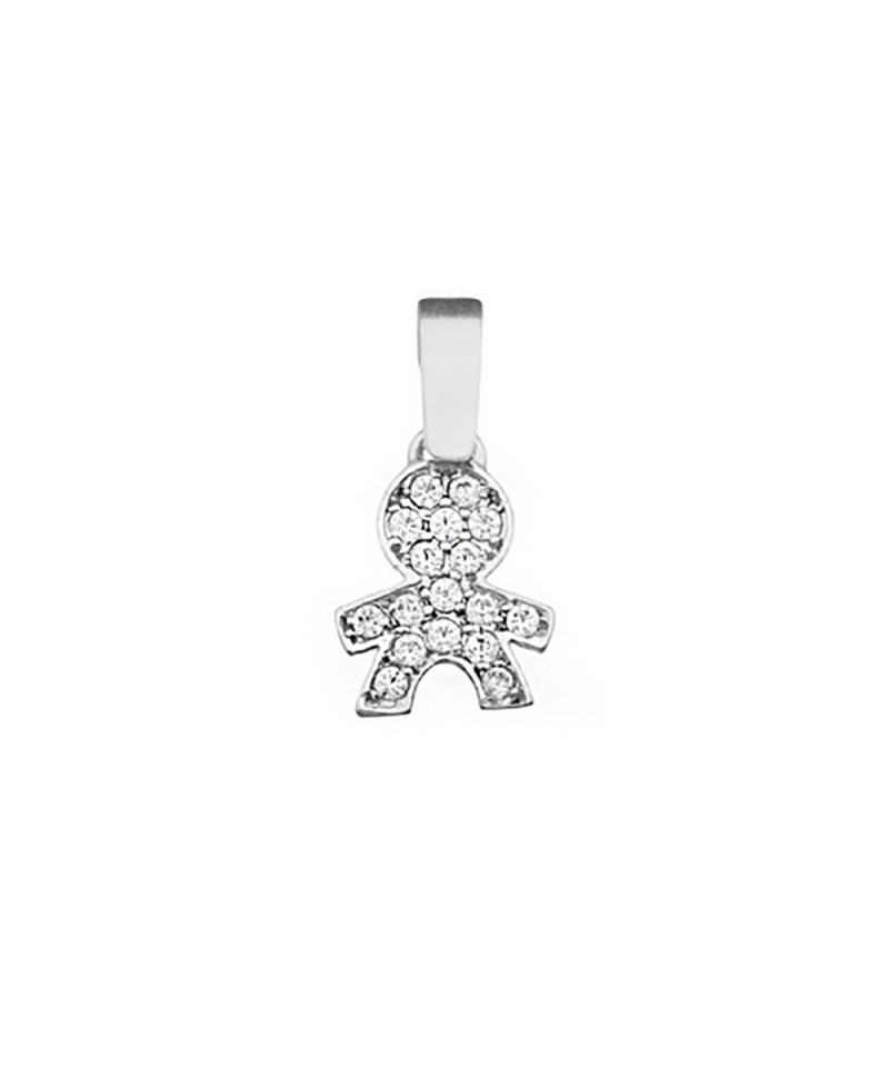 Colgante Niño Oro Blanco  Y Circonitas | Joyería Gimeno | Tu joyería de confianza en Valencia