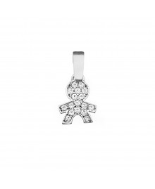 Colgante Niño Oro Blanco  Y Circonitas Joyería Gimeno