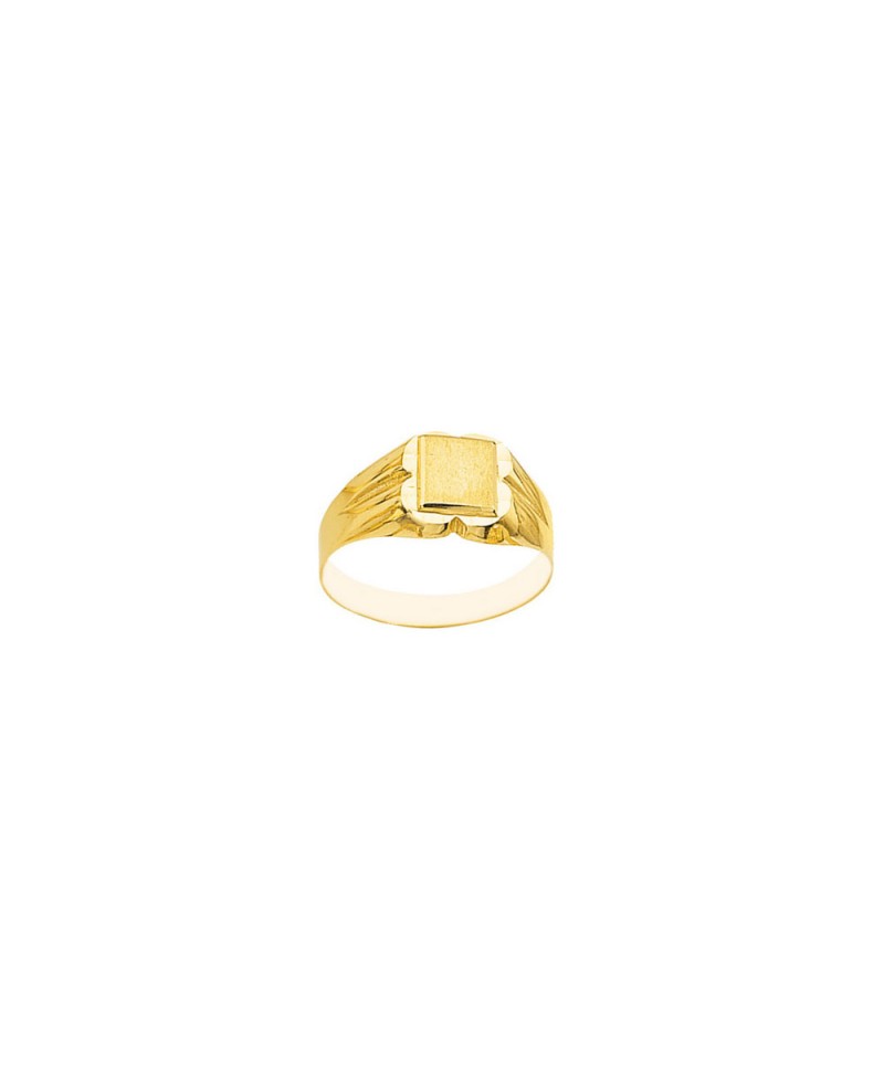 Sello de oro amarillo con cabeza rectangular | Joyería Gimeno | Tu joyería de confianza en Valencia