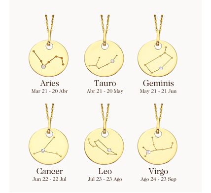 zodiaco en oro y brillante